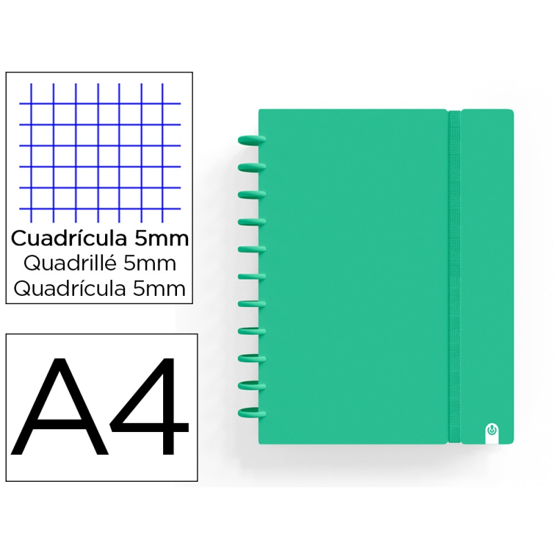 Cuaderno carchivo ingeniox foam a4 80h cuadricula verde