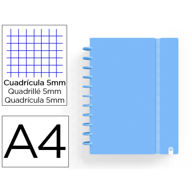 Cuaderno carchivo ingeniox foam a4 80h cuadricula azul pastel
