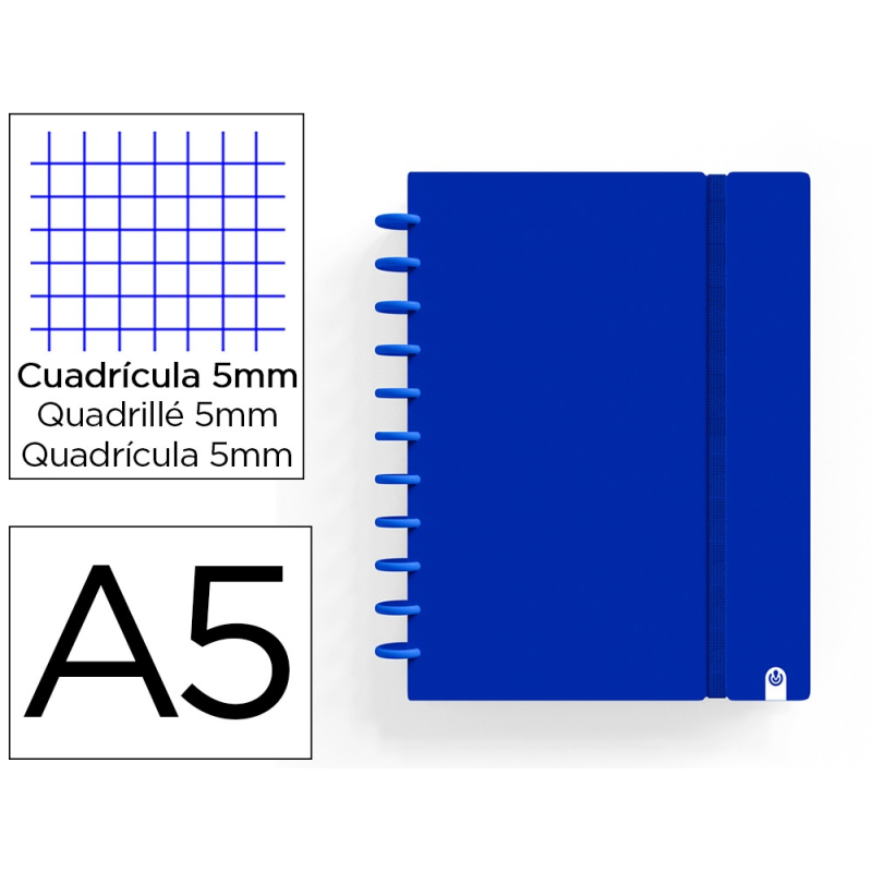 Cuaderno carchivo ingeniox foam a5 80h cuadricula azul osc