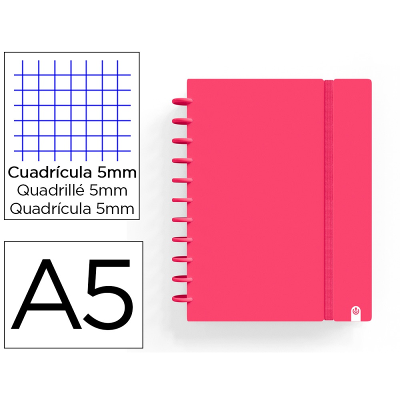 Cuaderno carchivo ingeniox foam a5 80h cuadricula rojo