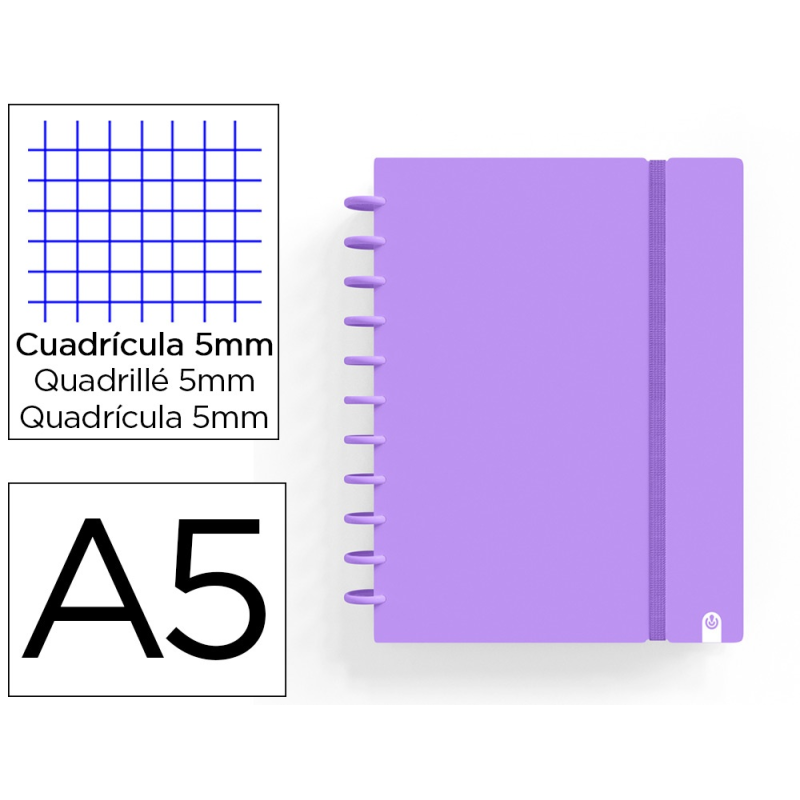 Cuaderno carchivo ingeniox foam a5 80h cuadricula violeta