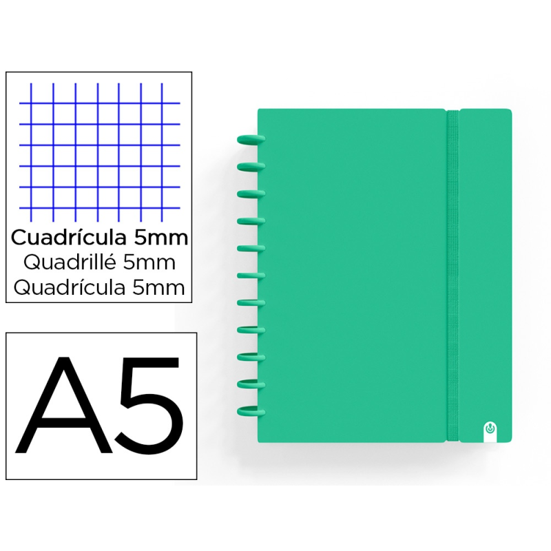 Cuaderno carchivo ingeniox foam a5 80h cuadricula verde