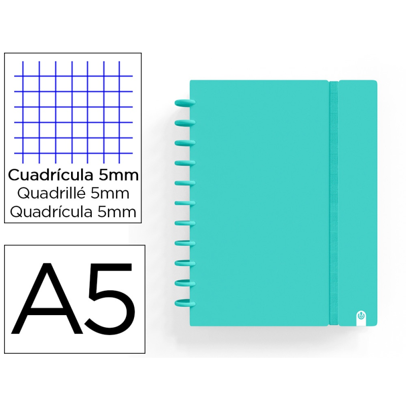 Cuaderno carchivo ingeniox foam a5 80h cuadricula menta pastel