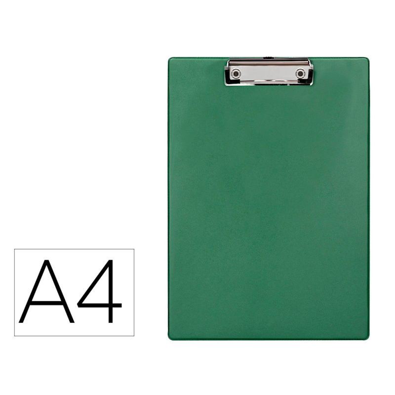 Portanotas q-connect plastico 50% reciclado din a4 verde oliva grosor 2,1 mm