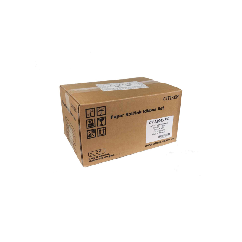Papel sublimacion citizen 10x15 cm 1400 impresiones por rollo para impresora cy-02 caja de 2 unidades