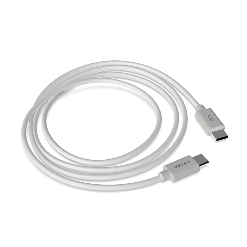 Cable groovy usb-c a tipo c longitud 1 mt color blanco