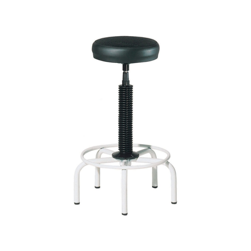 Taburete rocada oficina asiento tapizado negro con 5 pies 460x460x710 mm