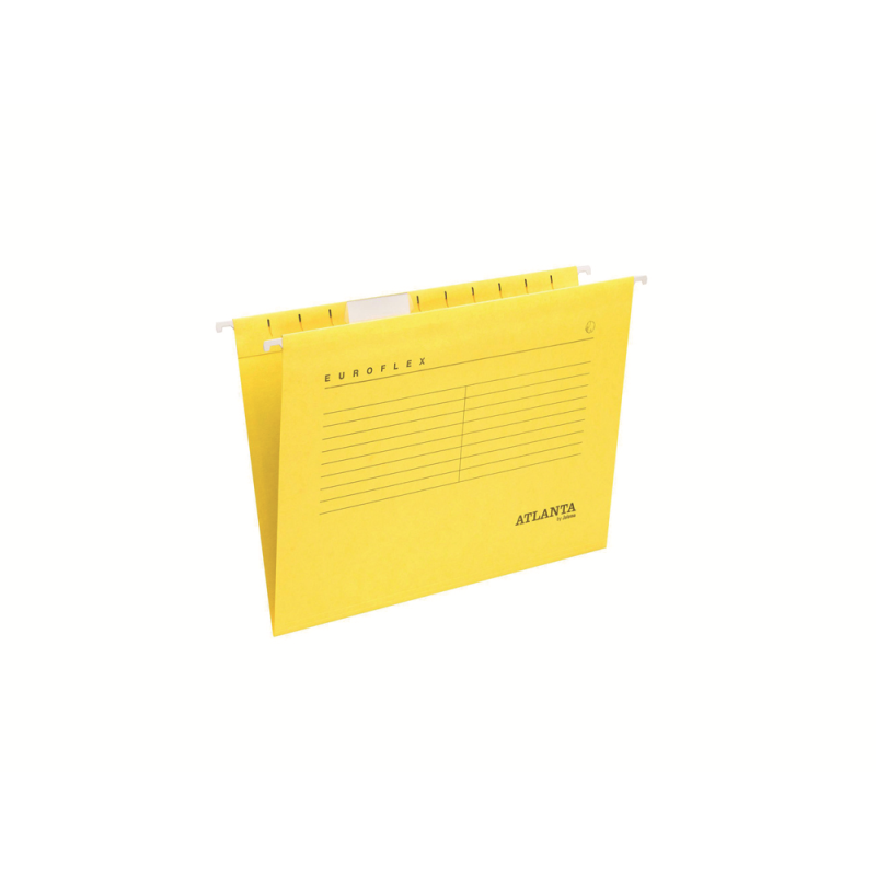 Carpeta colgante djois atlanta euroflex din a4 cartulina 100%reciclada fsc color amarillo caja de 25