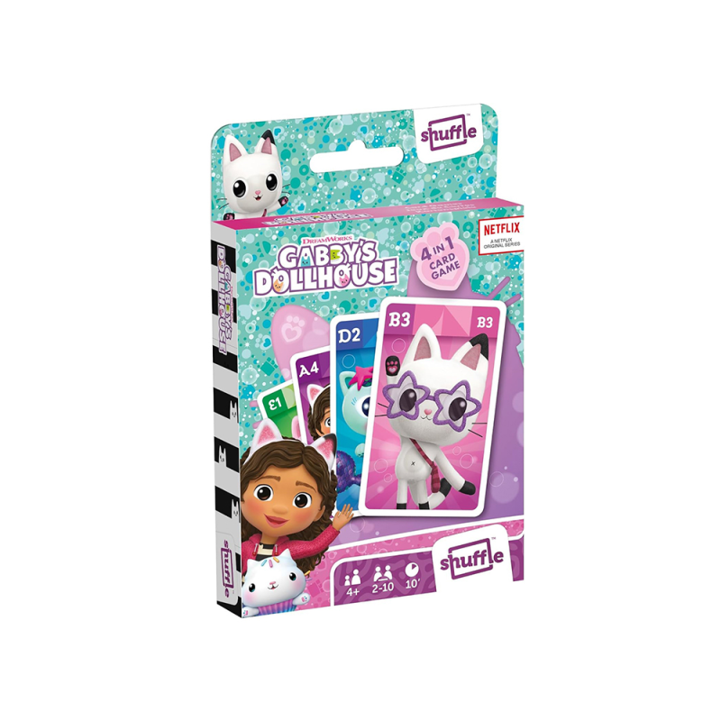 Baraja de cartas shuffle infantil gabby's dollhouse