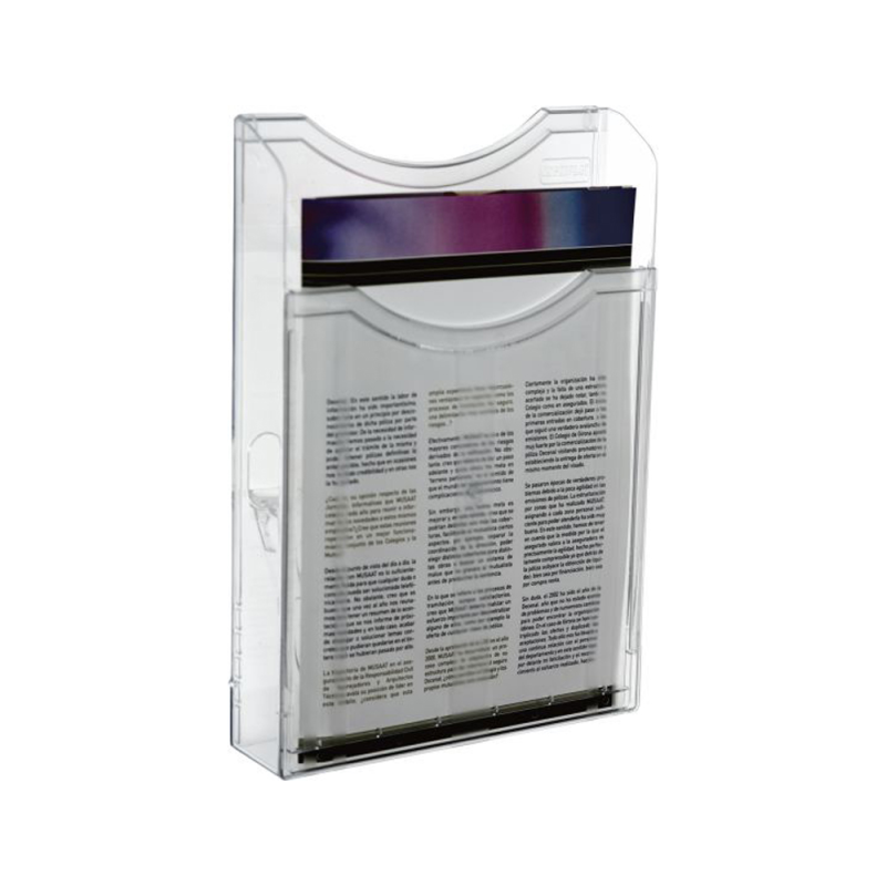 Expositor mural archivo 2000 din a4 vertical 1 compartimento cristal transparente 300x235x35 mm