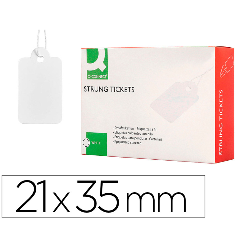 Etiquetas colgantes q-connect 21x35 mm caja de 500 unidades