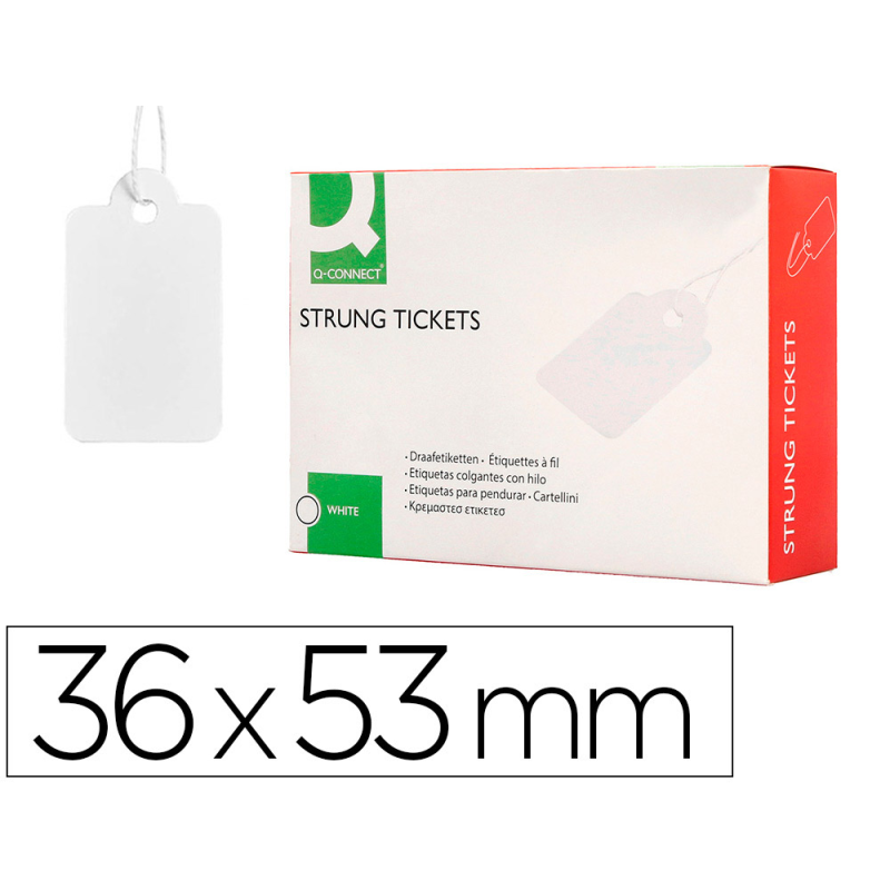 Etiquetas colgantes q-connect 36x53 mm caja de 500 unidades
