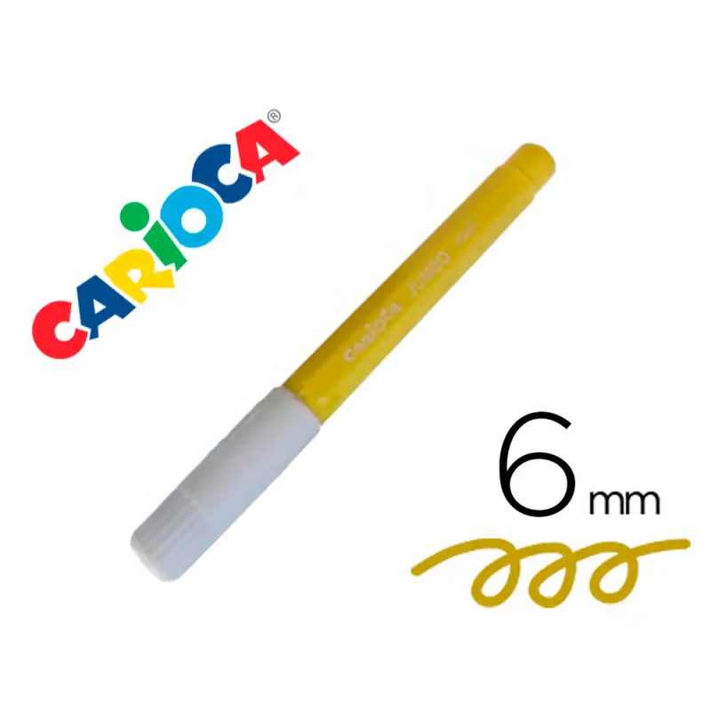 Rotulador carioca jumbo punta gruesa 6 mm lavable color amarillo