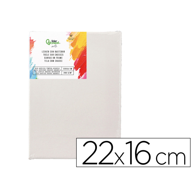 Bastidor liderpapel 1f lienzo grapado trasero algodon 100% 22x16 cm