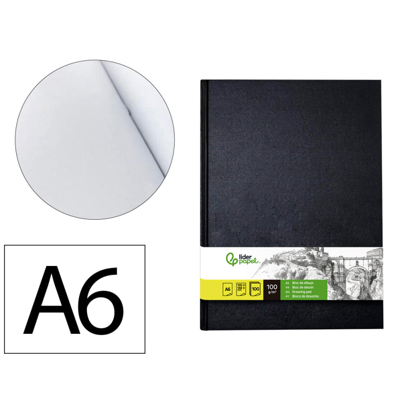 Bloc dibujo liderpapel esbozos encuadernado din a6 148x105 mm 100 hojas 100 gr/m2
