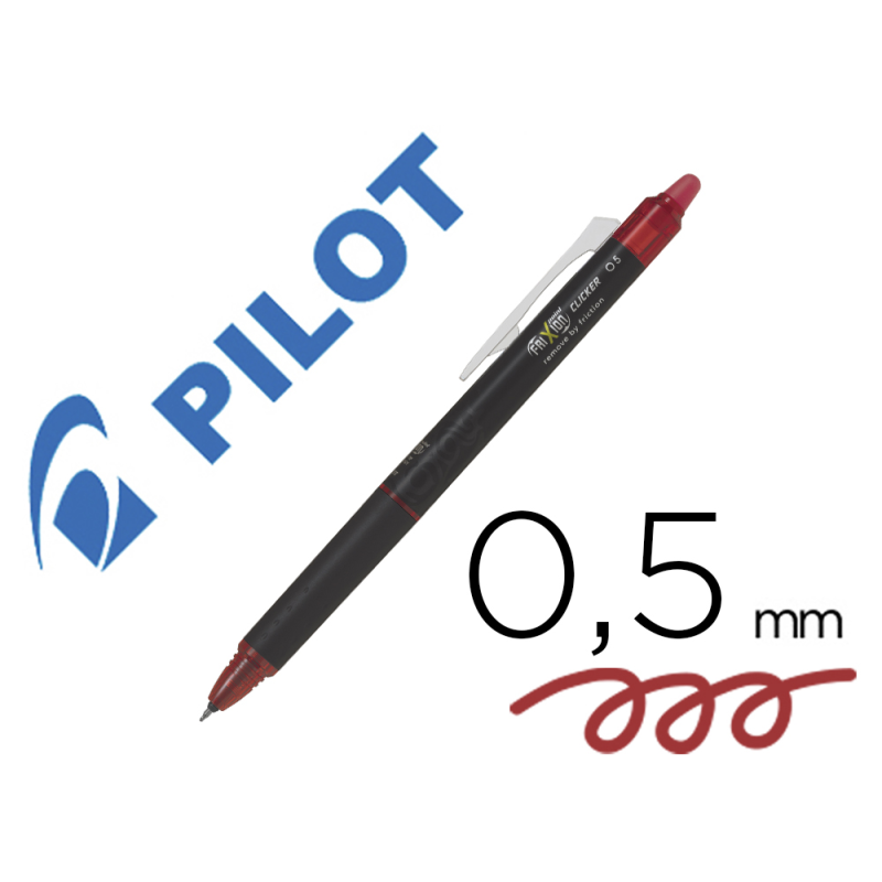 Boligrafo pilot frixion point clicker borrable 0,5 mm rojo