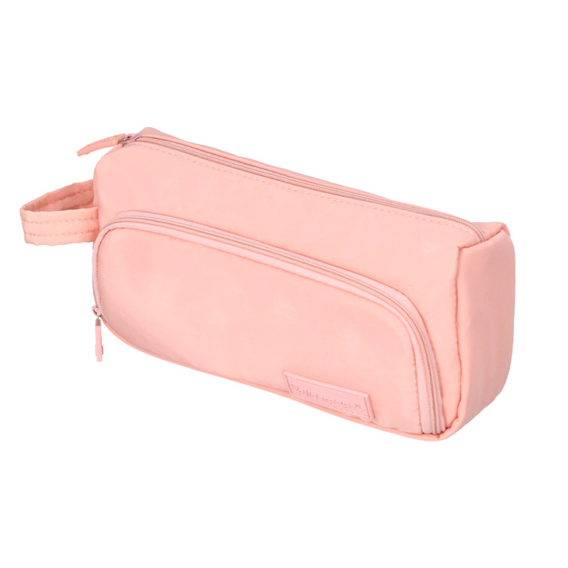 Estuche portatodo liderpapel minibag 2 cremalleras con bolsillo interior rosa pastel 210x100x70 mm