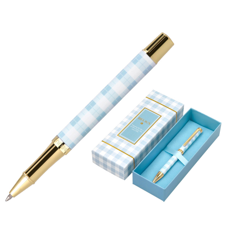 Roller belius perfect picnic day aluminio azul celeste dorado tinta color negro caja de diseño