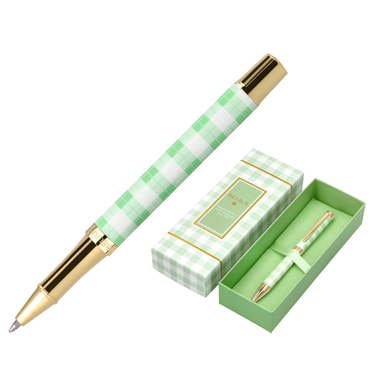 Roller belius picnic aluminio color verde dorado tinta color negro caja de diseño