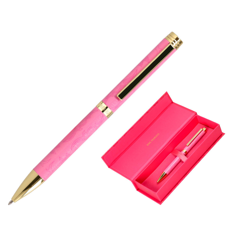 Boligrafo belius wild west aluminio color rosa dorado tinta color azul caja de diseño