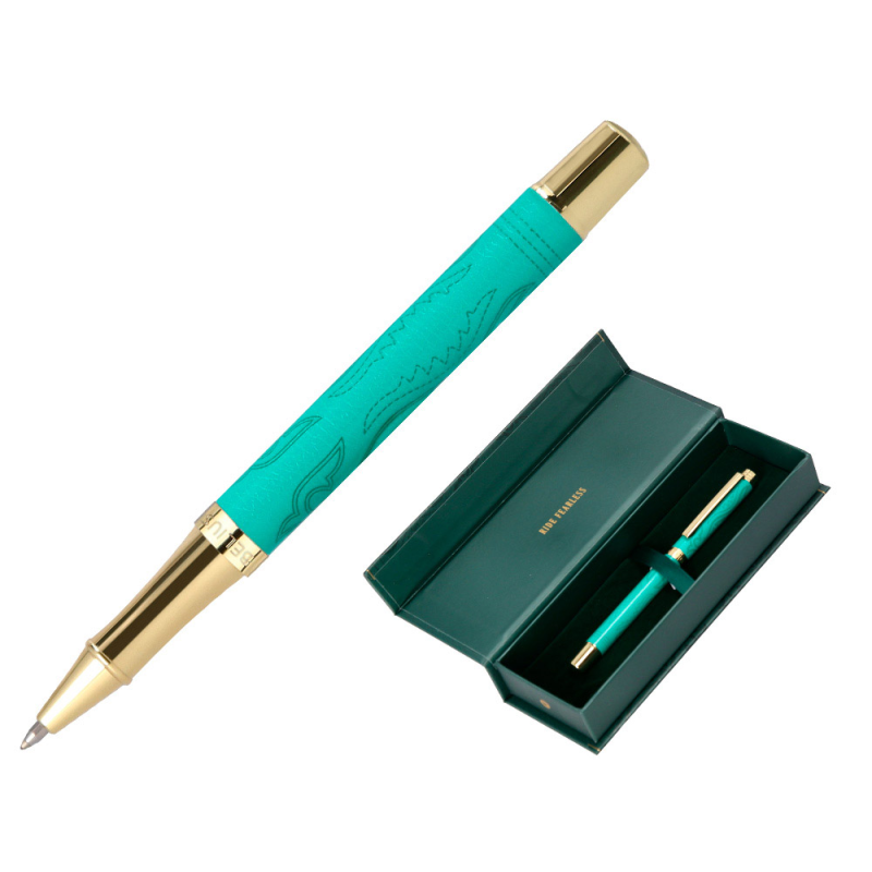 Roller belius wild west aluminio color verde dorado tinta color negro caja de diseño