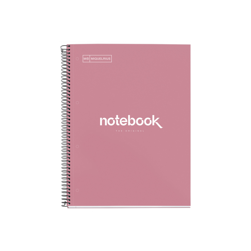 Cuaderno espiral miquelrius notebook emotions rose dust tapa forrada din a4 microperforado 80 hojas 90