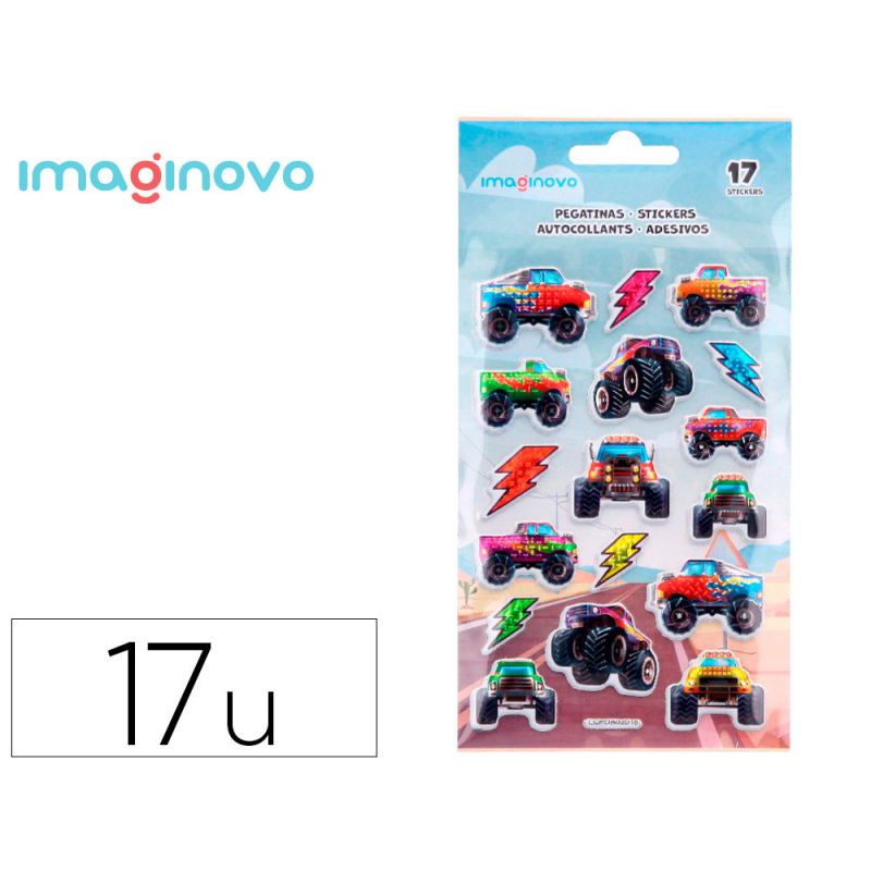 Pegatinas imaginovo kids carreras goma eva 190x105 mm en blister