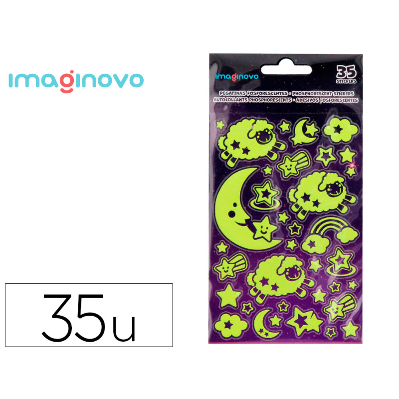 Pegatinas imaginovo luminosas luna con relieve 250x145 mm en blister
