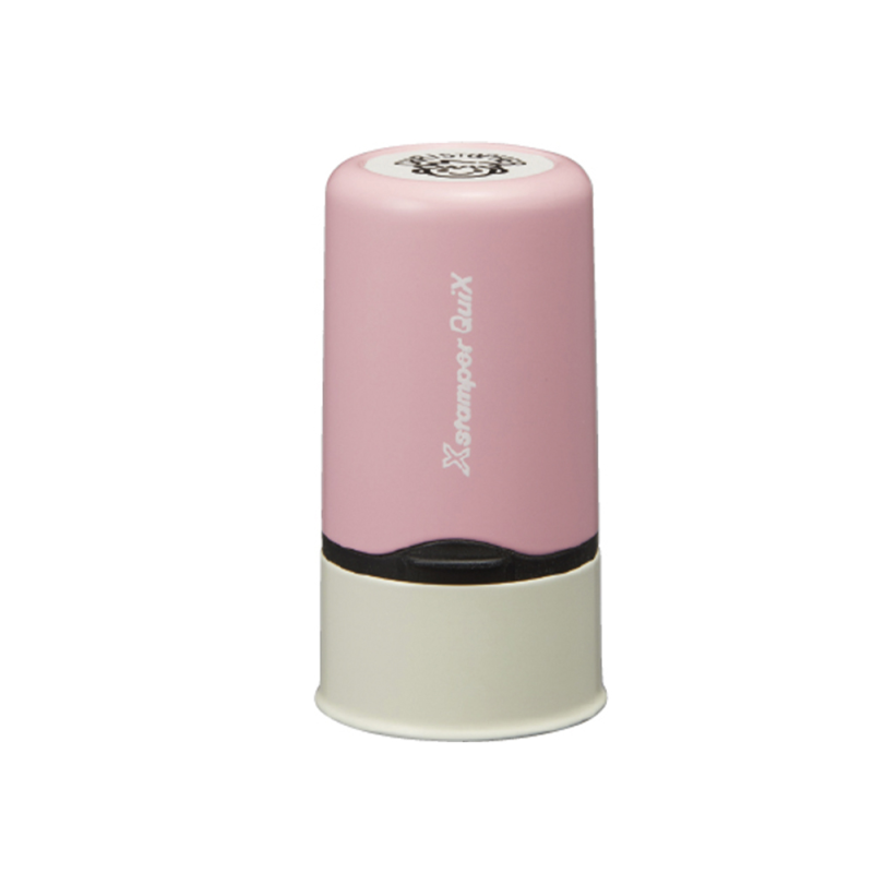 Sello x stamper quix nombre personalizable color rosa 13 mm qn32