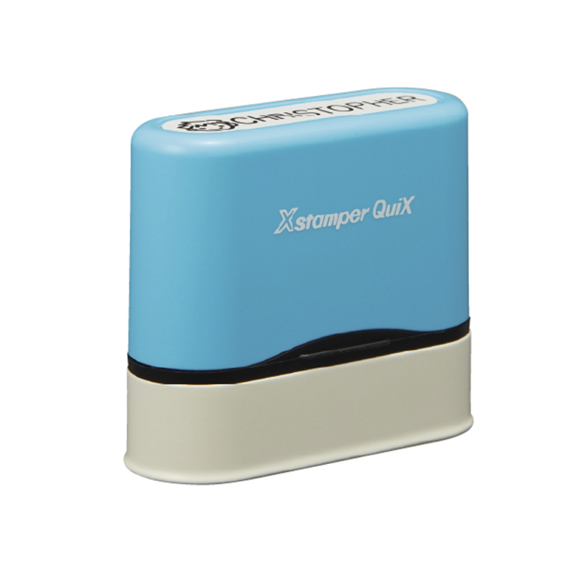 Sello x stamper quix nombre personalizable color azul 9,5x46 mm qn41