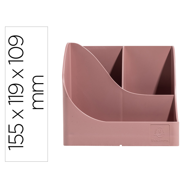 Cubilete portalapices exacompta skandi plastico reciclado color rosa viejo 155x119x109 mm