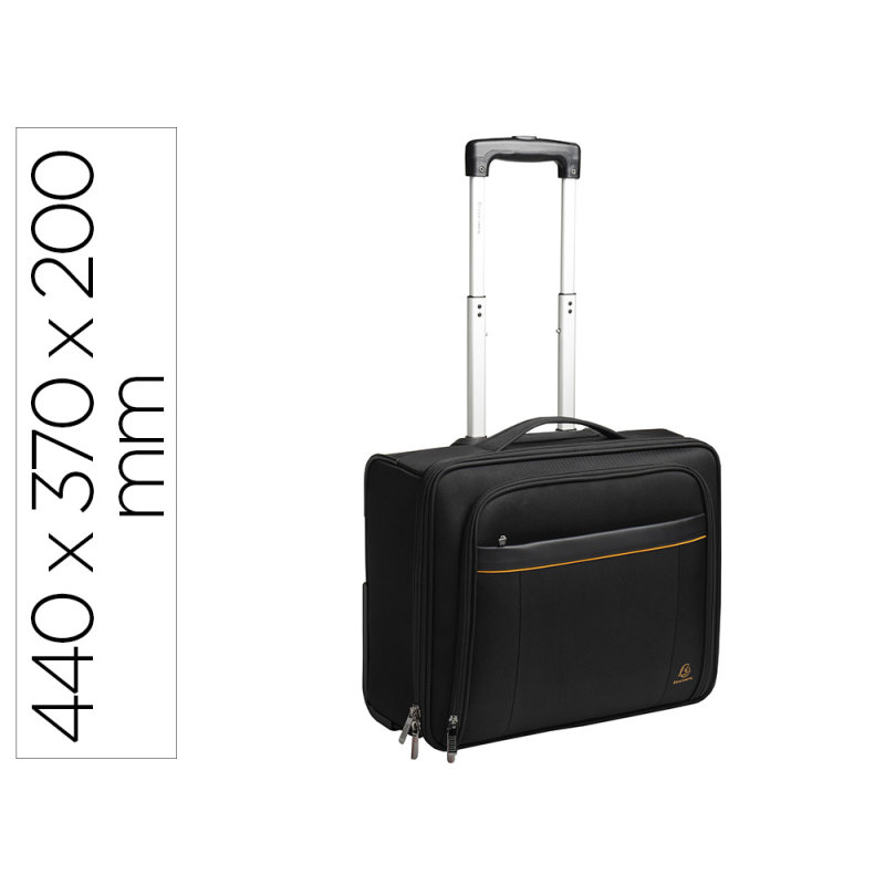 Maletin para portatil exacompta valisette exactive 15.6/' slim con asa extraible color negro 440x370x200 mm