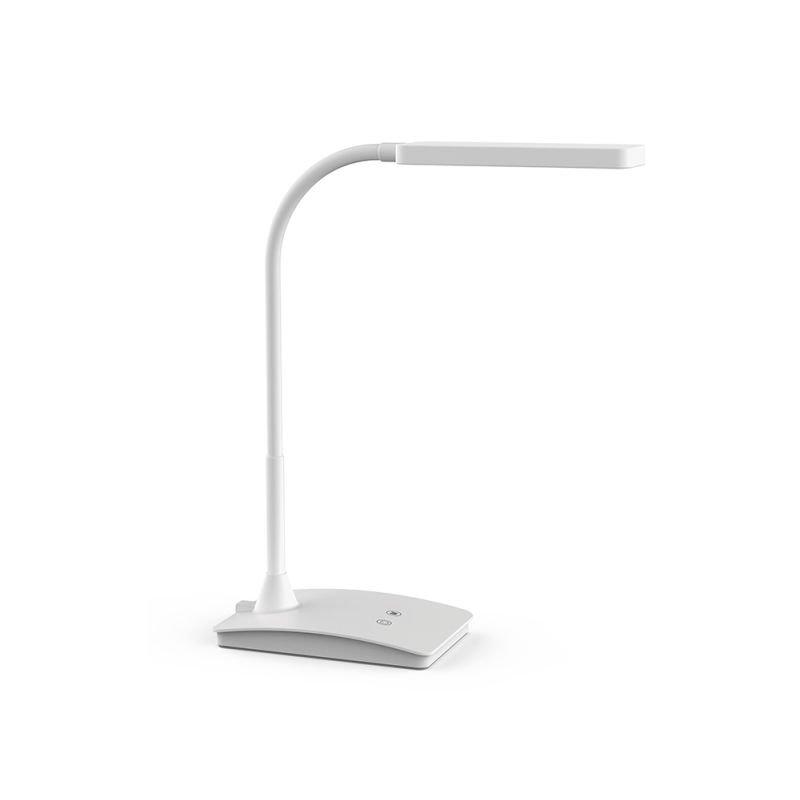 Lampara de escritorio maul led 5w 616lm luz ajustable panel tactil doble brazo blanca