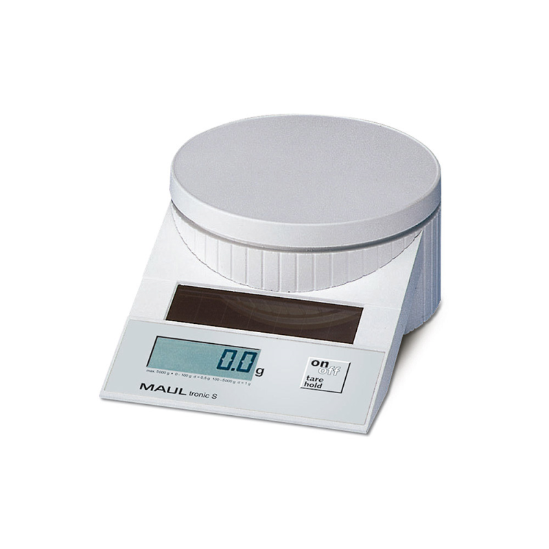 Bascula de precision maul tronic solar 5000 gr apagado automatico color blanco 196x130x65 mm