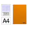Cuaderno espiral liderpapel a4 smart tapa blanda 80h 75gr cuadro 4mm con margen color naranja