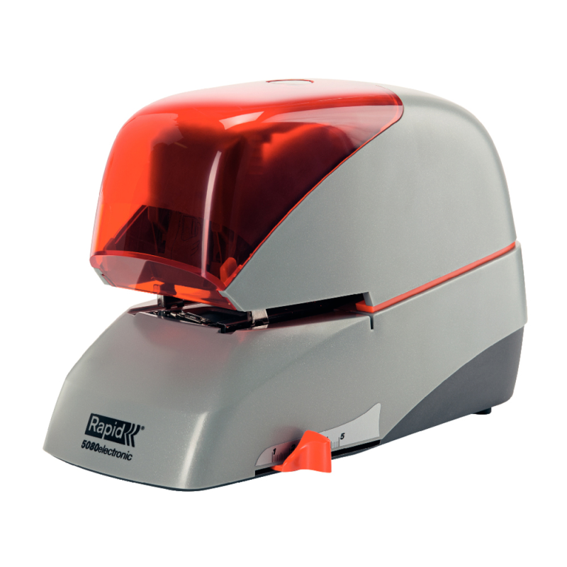 Grapadora rapid 5080e electrica blanco/negro capacidad 80 hojas usa grapas casete 5080