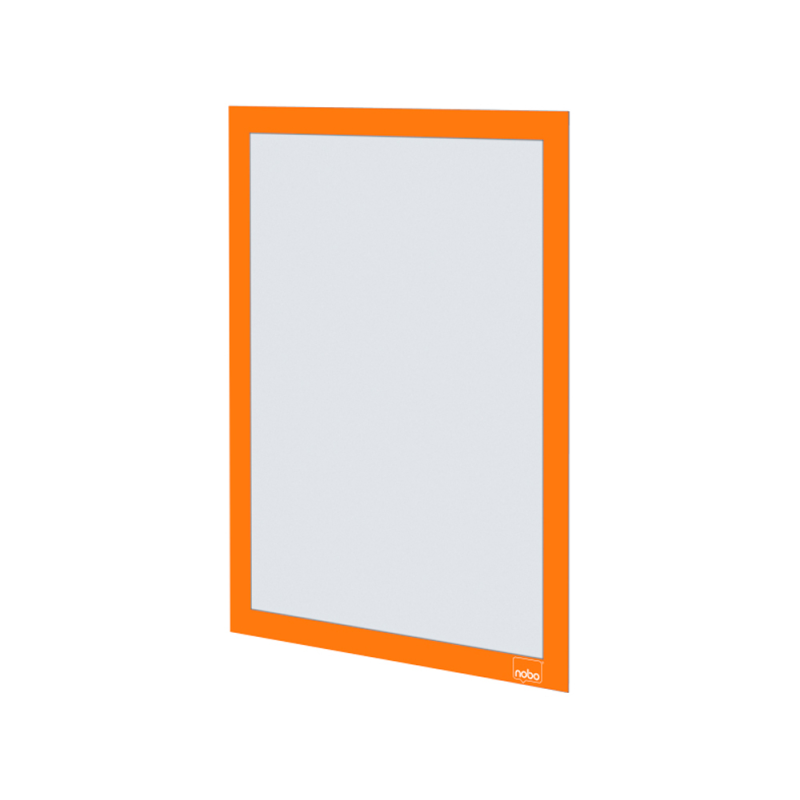Marco porta anuncios nobo din a4 marco magnetico autoadhesivo color naranja pack de 2 unidades