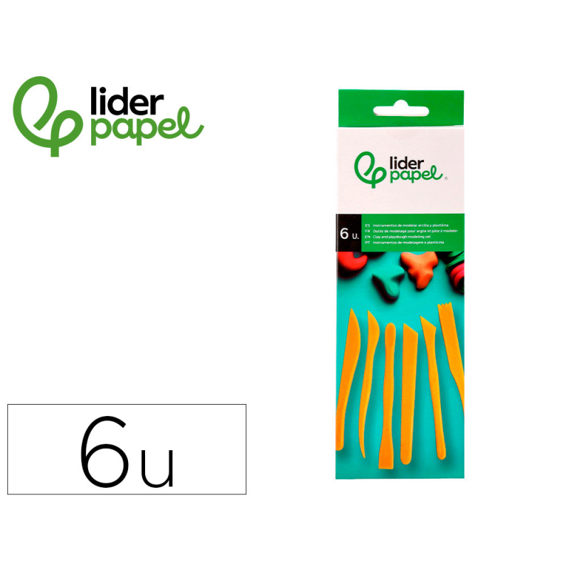 Instrumentos de modelar liderpapel para arcilla y plastilina caja de 6 piezas surtidas