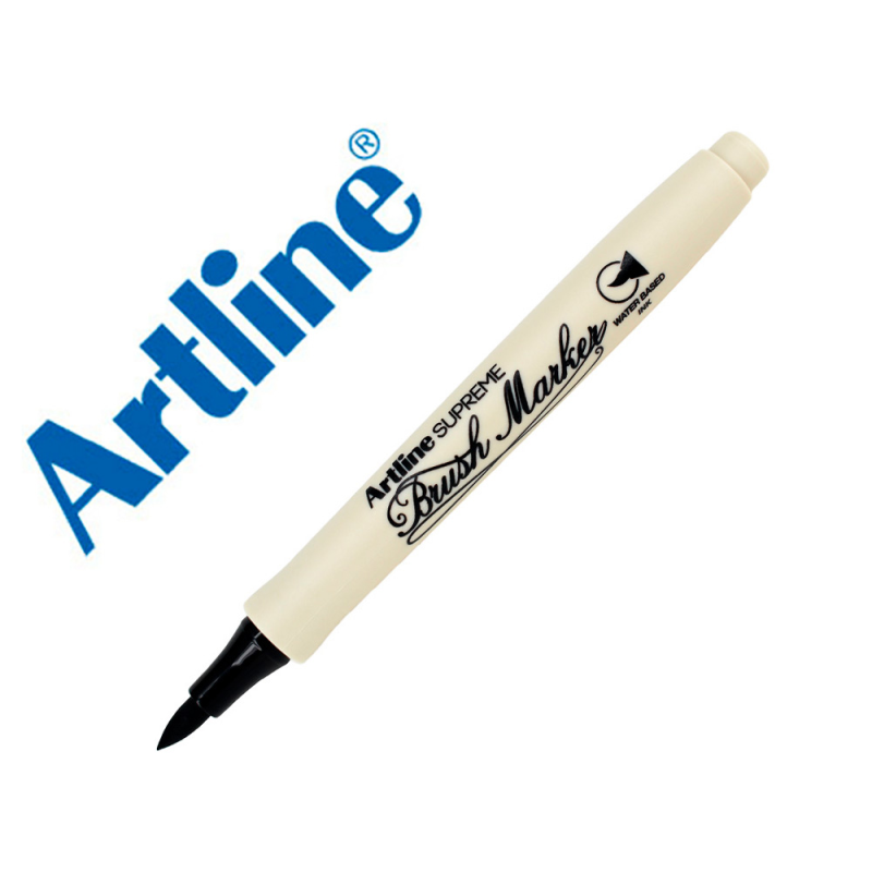 Rotulador artline supreme brush epfs pintura base de agua punta tipo pincel trazo fino negro