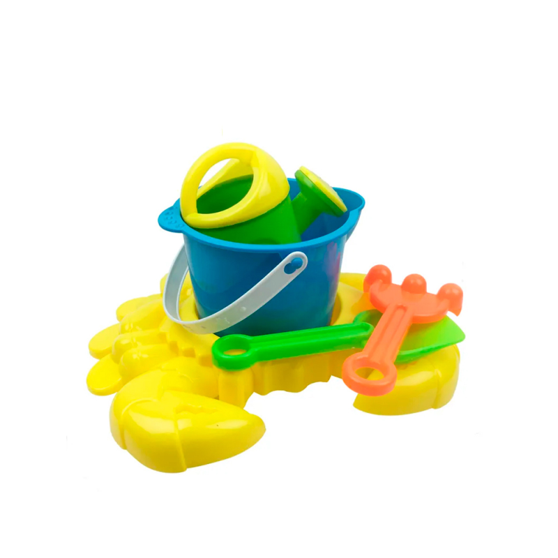 Cubo de playa ao zhi para jugar con la arena set 7 piezas cangrejo