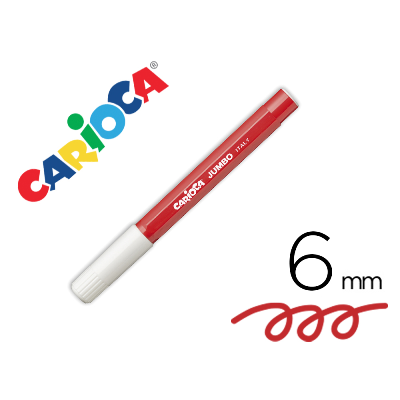 Rotulador carioca jumbo punta gruesa 6 mm lavable color rojo