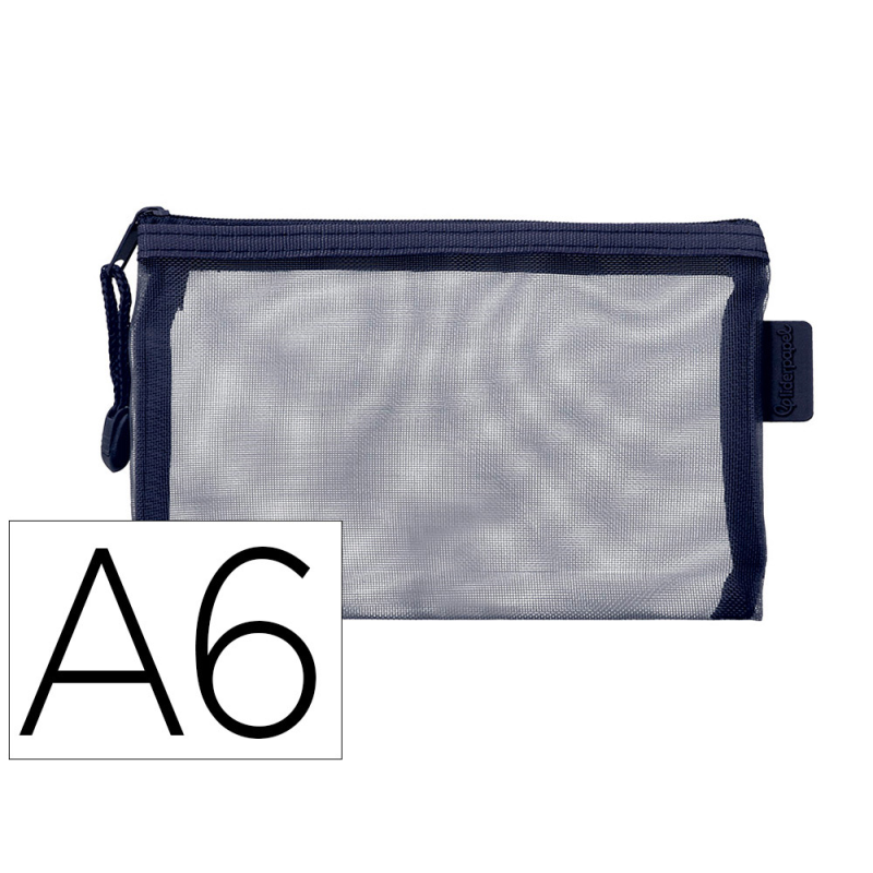 Bolsa zipper bag liderpapel poliester transpirable multiusos din a6 azul marino