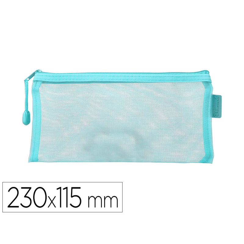 Bolsa zipper bag liderpapel poliester transpirable multiusos ticket 230x115 mm azul pastel