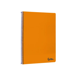 Cuaderno espiral liderpapel a4 smart tapa blanda 80h 75gr cuadro 4mm con margen color naranja