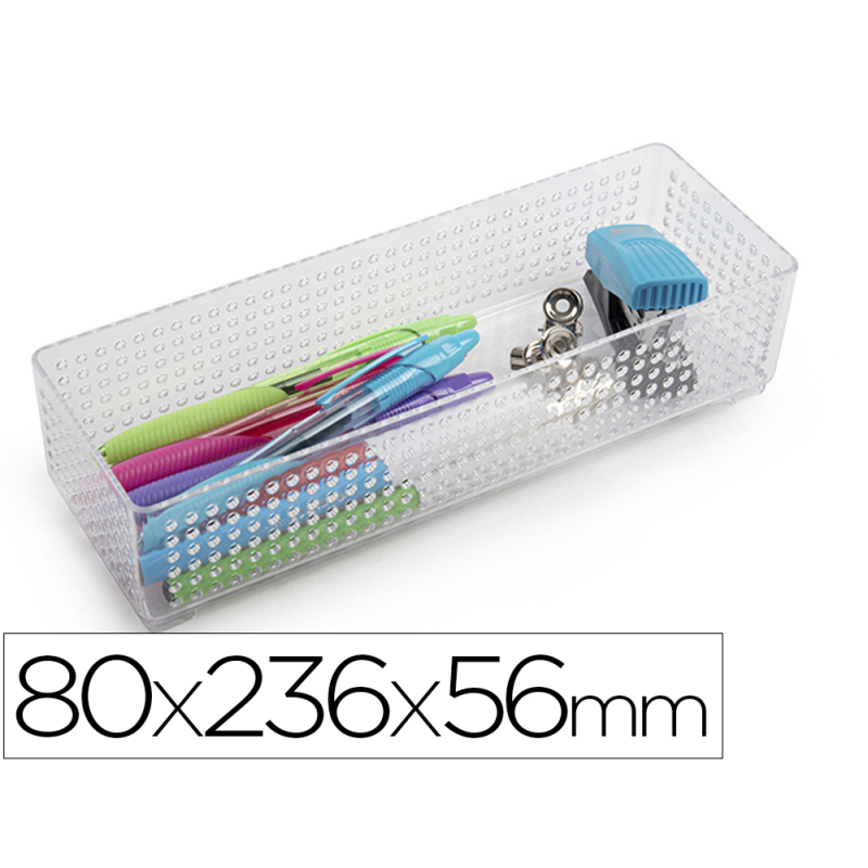 Organizador de sobremesa plasticforte transparente n 3 80x236x56 mm