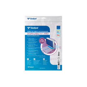 Forralibro adhesivo para libros sadipal desplegable 1 año 80 mc 50x35 cm pack de 10 unidades
