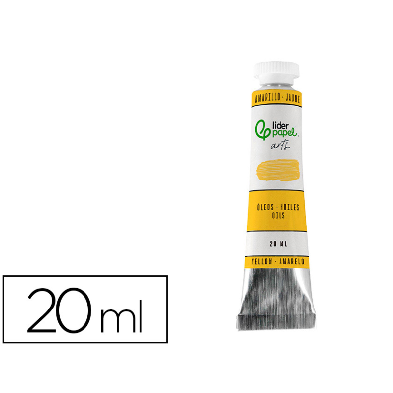 Pintura al oleo liderpapel tubo de aluminio de 20 ml color amarillo