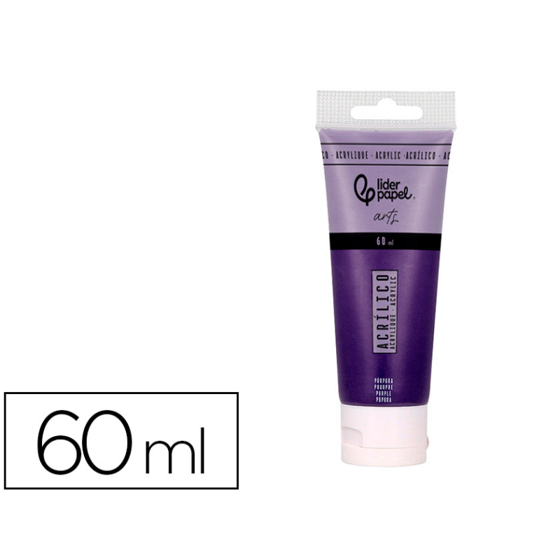 Pintura acrilica liderpapel tubo de plastico de 60 ml color purpura