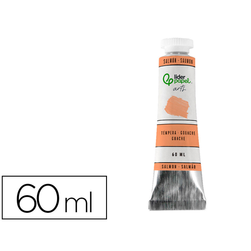 Pintura gouache/tempera liderpapel tubo de aluminio de 60 ml color salmon