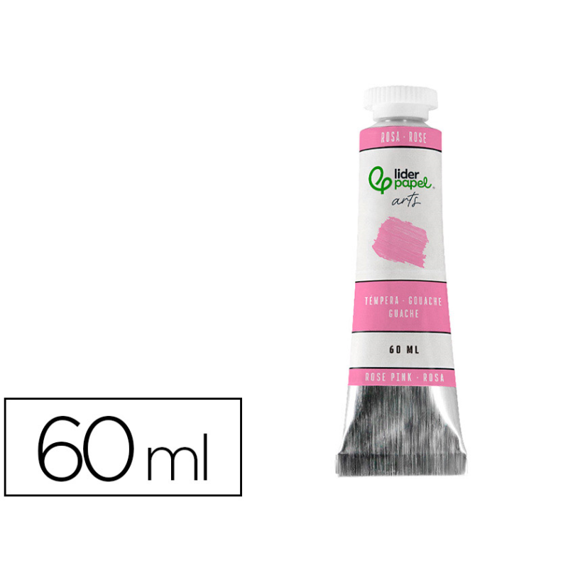 Pintura gouache/tempera liderpapel tubo de aluminio de 60 ml color rosa